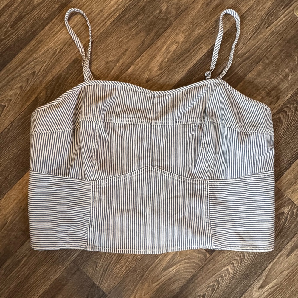Universal Thread Black and White Striped Bustier Tank